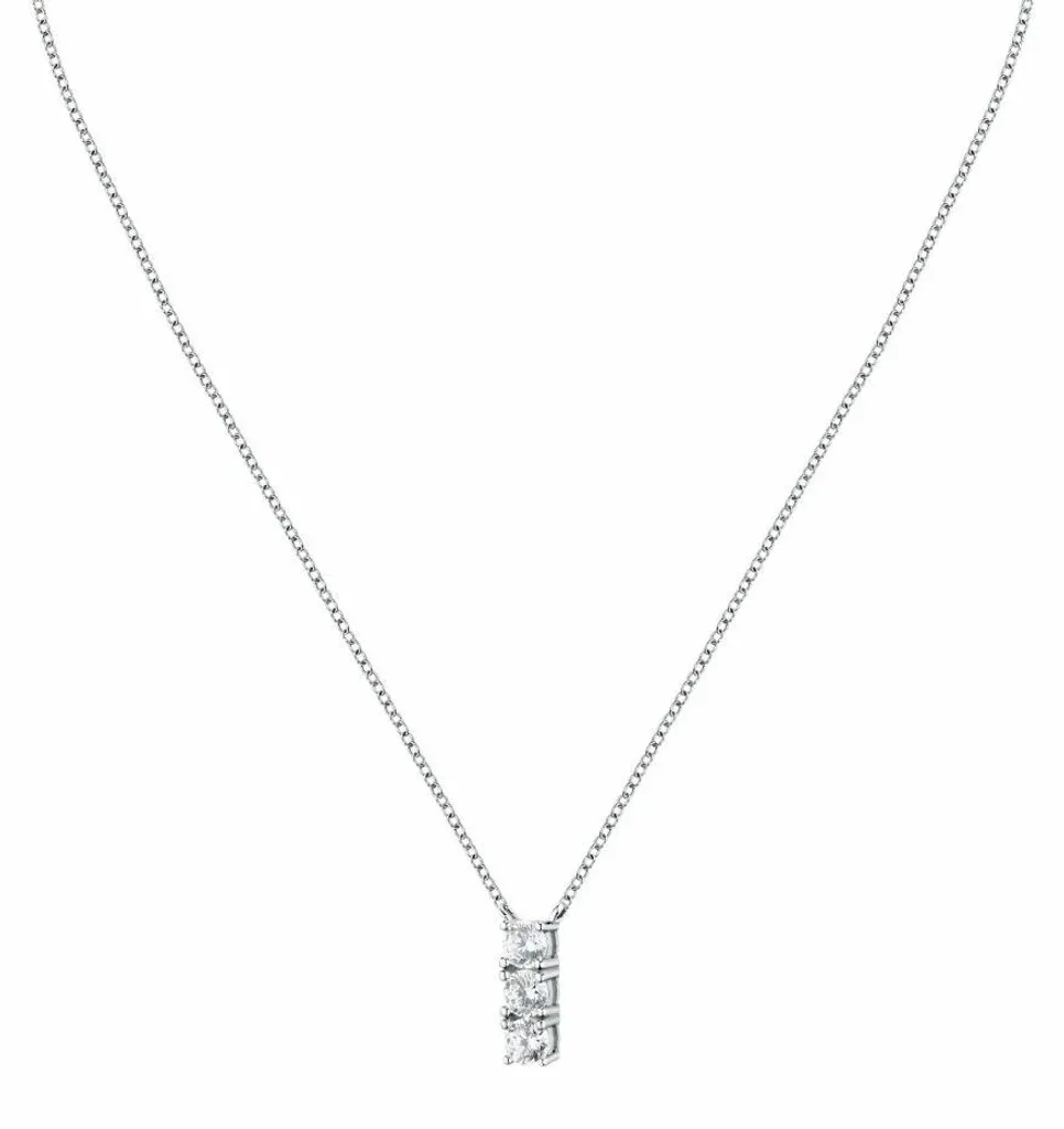 Collier femme en argent et pendentif brillant zirconia Tesori chic