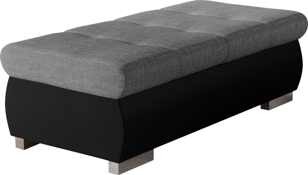 MIRJAN24 Polsterhocker Orkan Groß, Moderne Sitzhocker vom Hersteller, Holzkonstruktion, 120x60x39 cm (Farbe: Soft 011 + Lux 05)