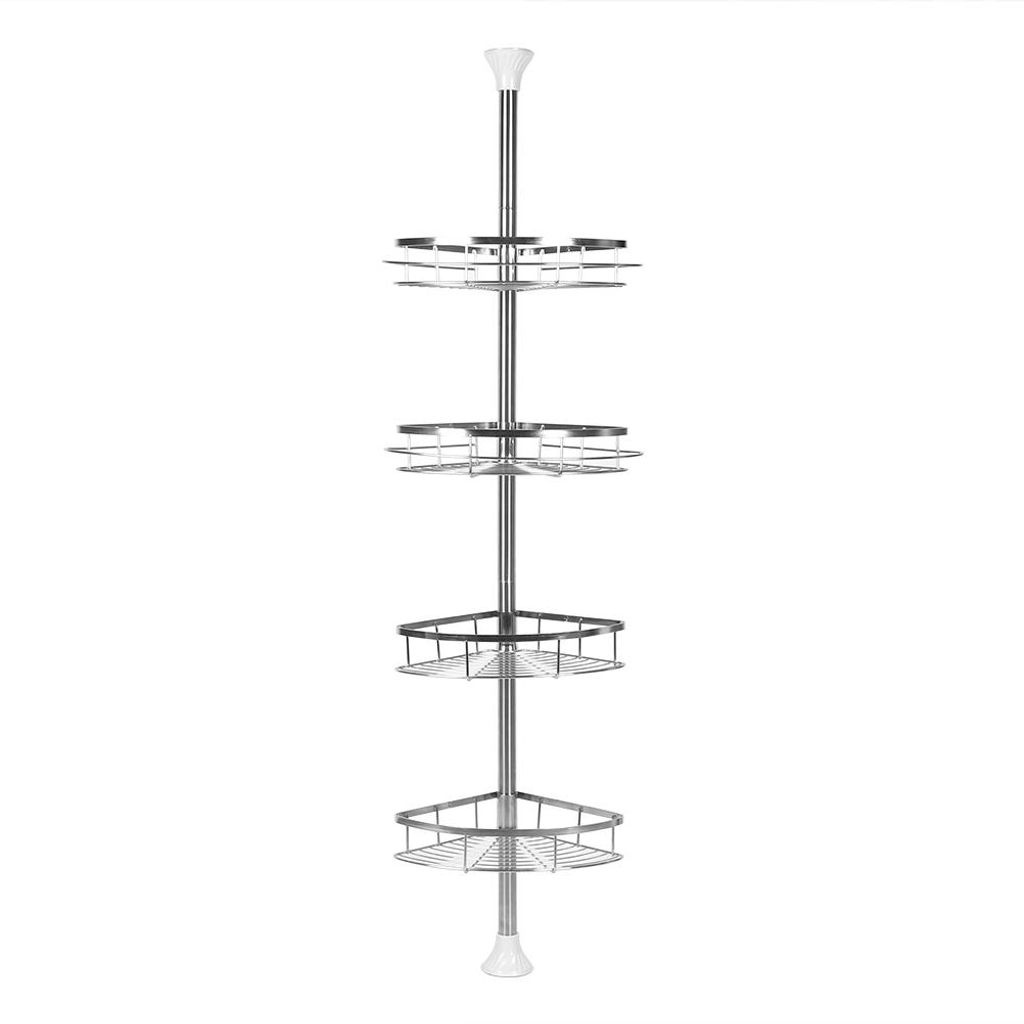 Teleskop-Eckregal 4 Körbe Teleskop Badregal 110-280cm Produktbild 