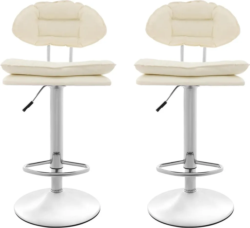 Tabouret de Bar Pivotant à 360° avec Assise Blanche Confortable - Lot 2