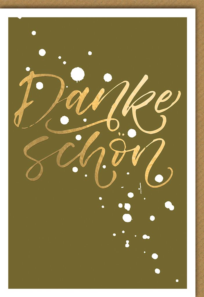 Danke - Karte mit Umschlag - Dankeschön, Gold