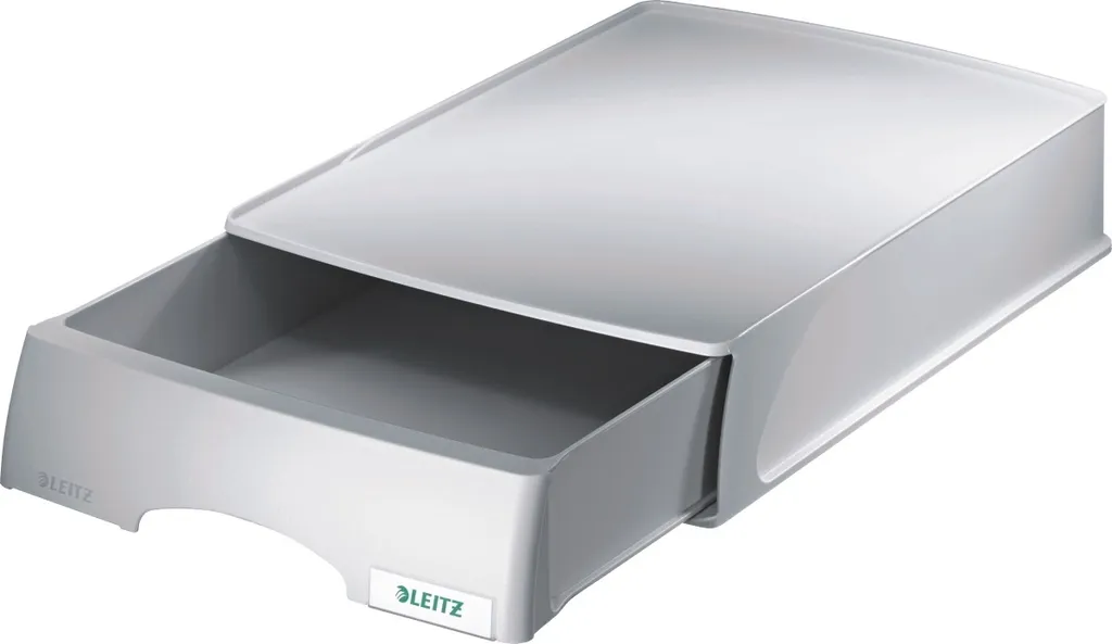Corbeille à courrier Plus A4 avec tiroir gris - Lot de 4 modules bureau