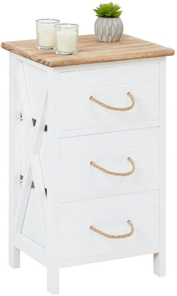Vintage Nachtschrank mit drei großen Schubladen