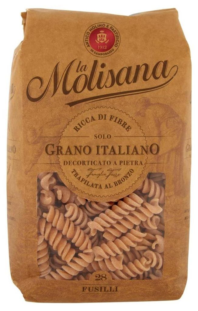 3x La Molisana Pasta Integrale Fusilli n°28 Vollkornnudeln Vollkornpasta,100% italienischer Weizen,Bronzepaste 500g Packung + Italian Gourmet Polp...