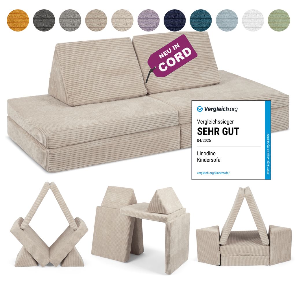 Linodino Spielsofa Cord - Kindersofa | Kinder Couch als Produktbild 