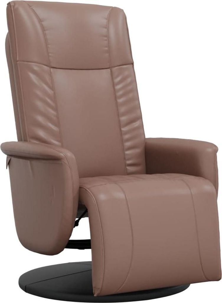 SYFAX Relaxsessel mit Fußteil Braun Kunstleder