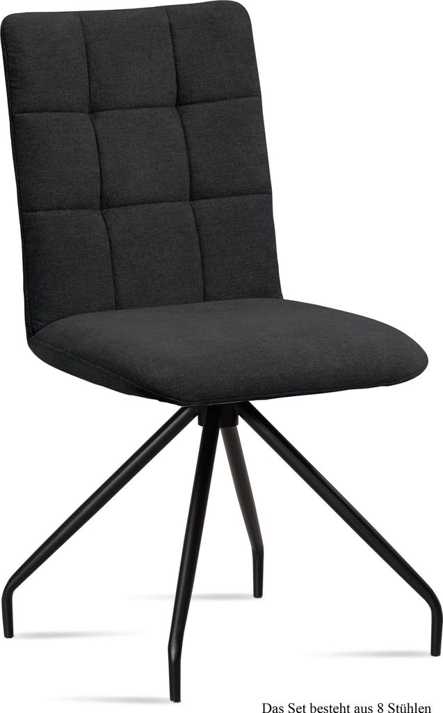 Esszimmerstuhl (8er-Set) Devera 47x91x60 Schwarz/Anthrazit