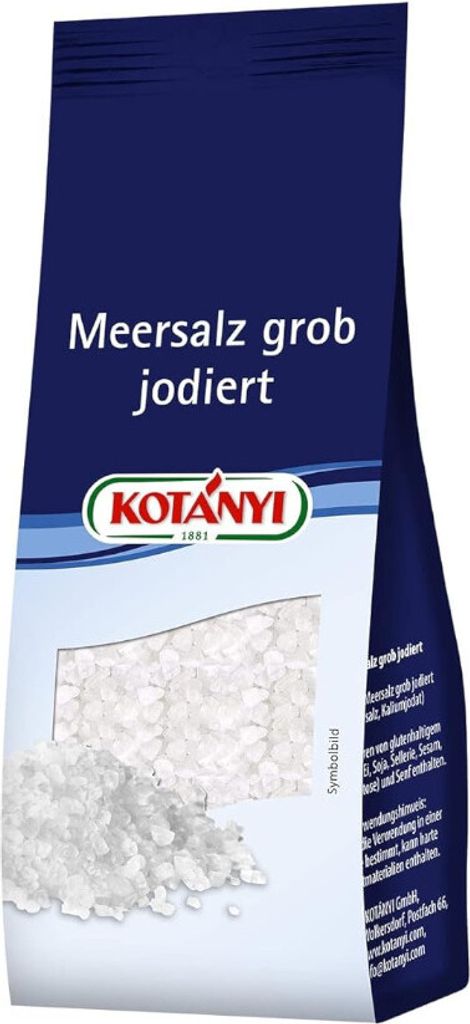 Kotanyi Meersalz grob jodiert grobes Salz Gewürzpackung 100g