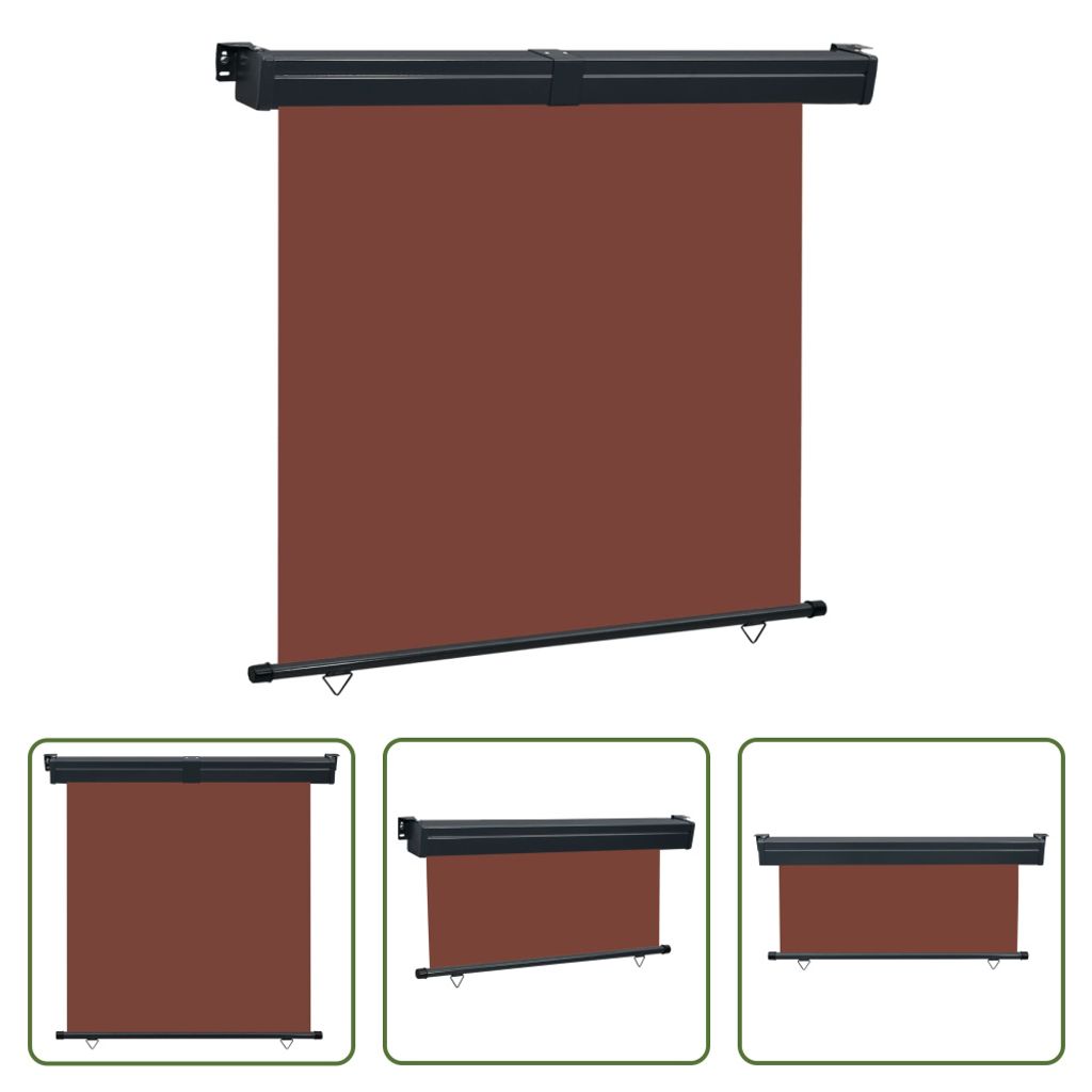The Living Store Balkon-Seitenmarkise 175x250 cm Braun