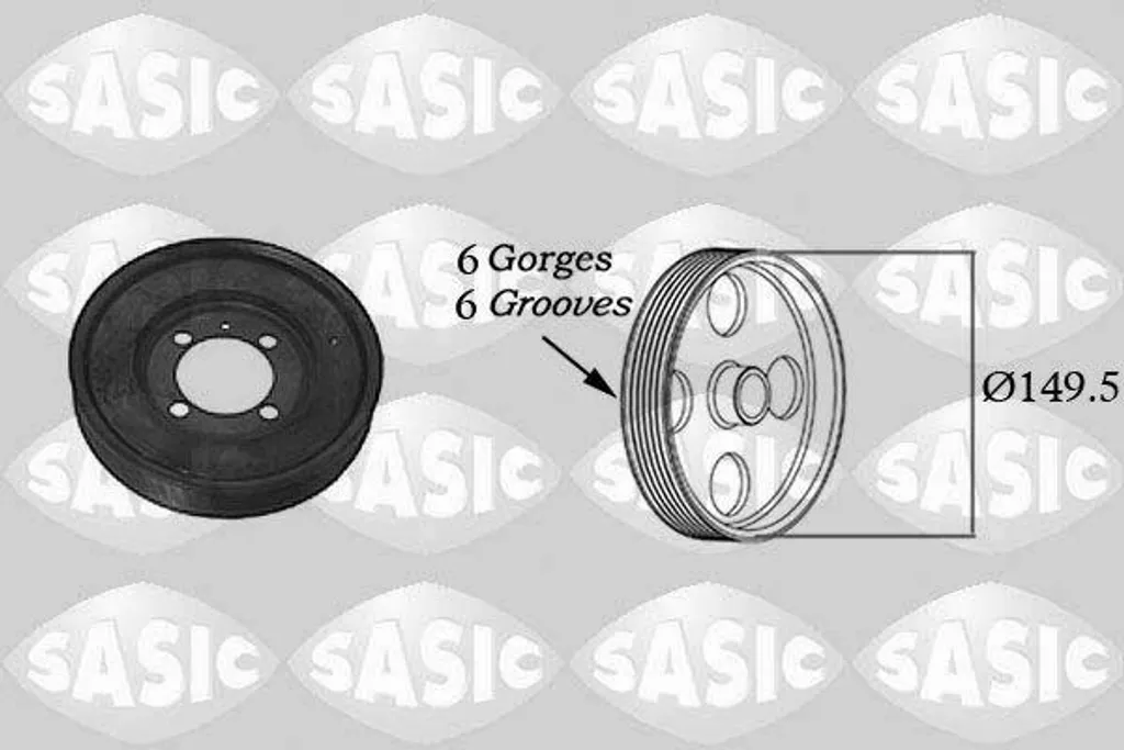 Poulie vilebrequin renforcée SASIC 2156017 en acier pour Astra H
