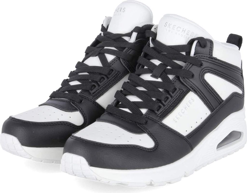 Skechers Damen High Sneaker HIGH REGARDS Schwarz-Weiß Kunstleder Größe: 36