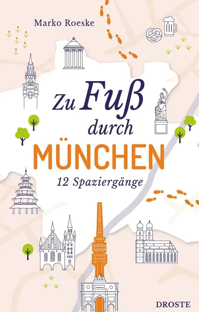 Livre guide touristique Munich à pied avec itinéraires et plans de ville