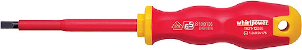 PROREGAL Isolierter Schraubendreher Schlitz Whirlpower 3.0 / 100mm, DIN5264, VDE 1000V, GS