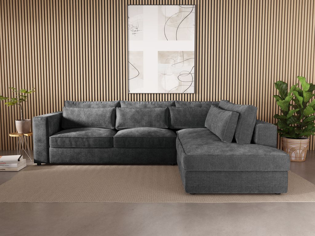 LetSit Ecksofa Caldea L Cremona Rechte Freistehendes Loungesofa Bequemes Ecksofa zum Entspannen Schmutzabweisend Für Wohnzimmer Schlafzimmer Anthr...