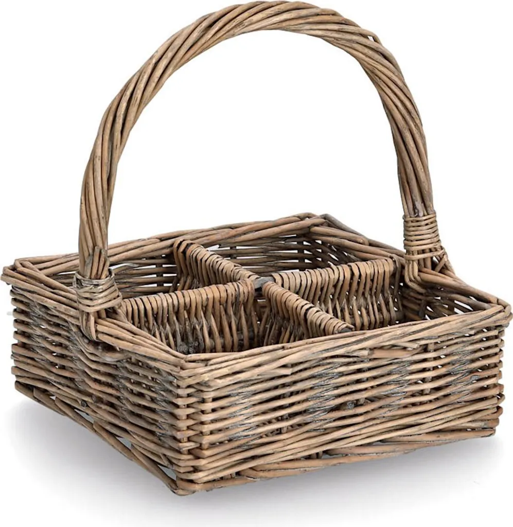 Panier de transport ZELLER 14178 en osier style campagne 21x21x23 cm