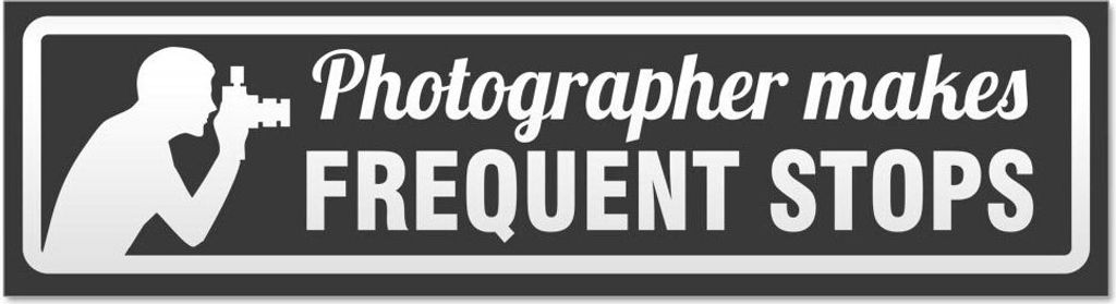 Kiwistar - Autoaufkleber - Dunkelgrau - 60 x 16 cm - Frequent Stops Fotograf invertiert - Hinweis Aufkleber Sticker für Auto, Kfz, Fahrrad, PKW, LKW