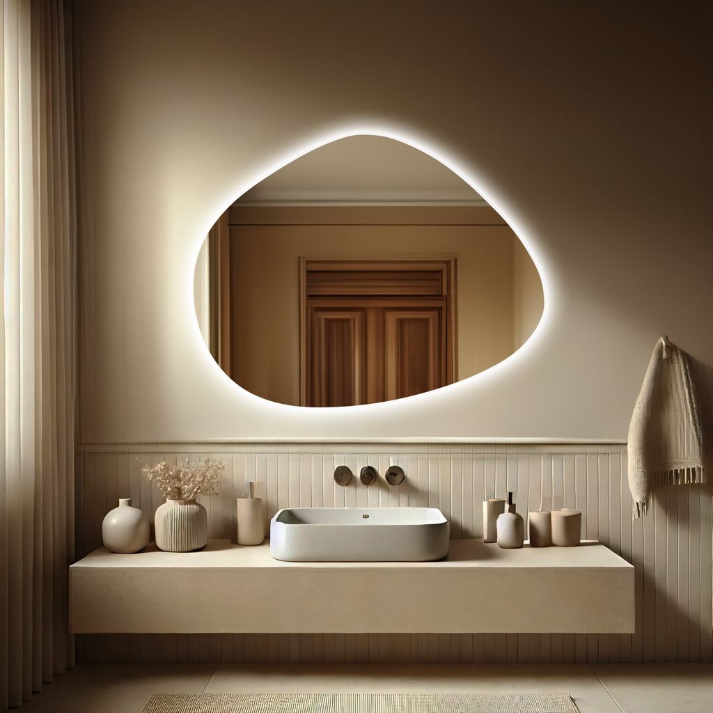 Neregulární koupelnové zrcadlo LED - 110x85 - BAKU, s Obrázek produktu 