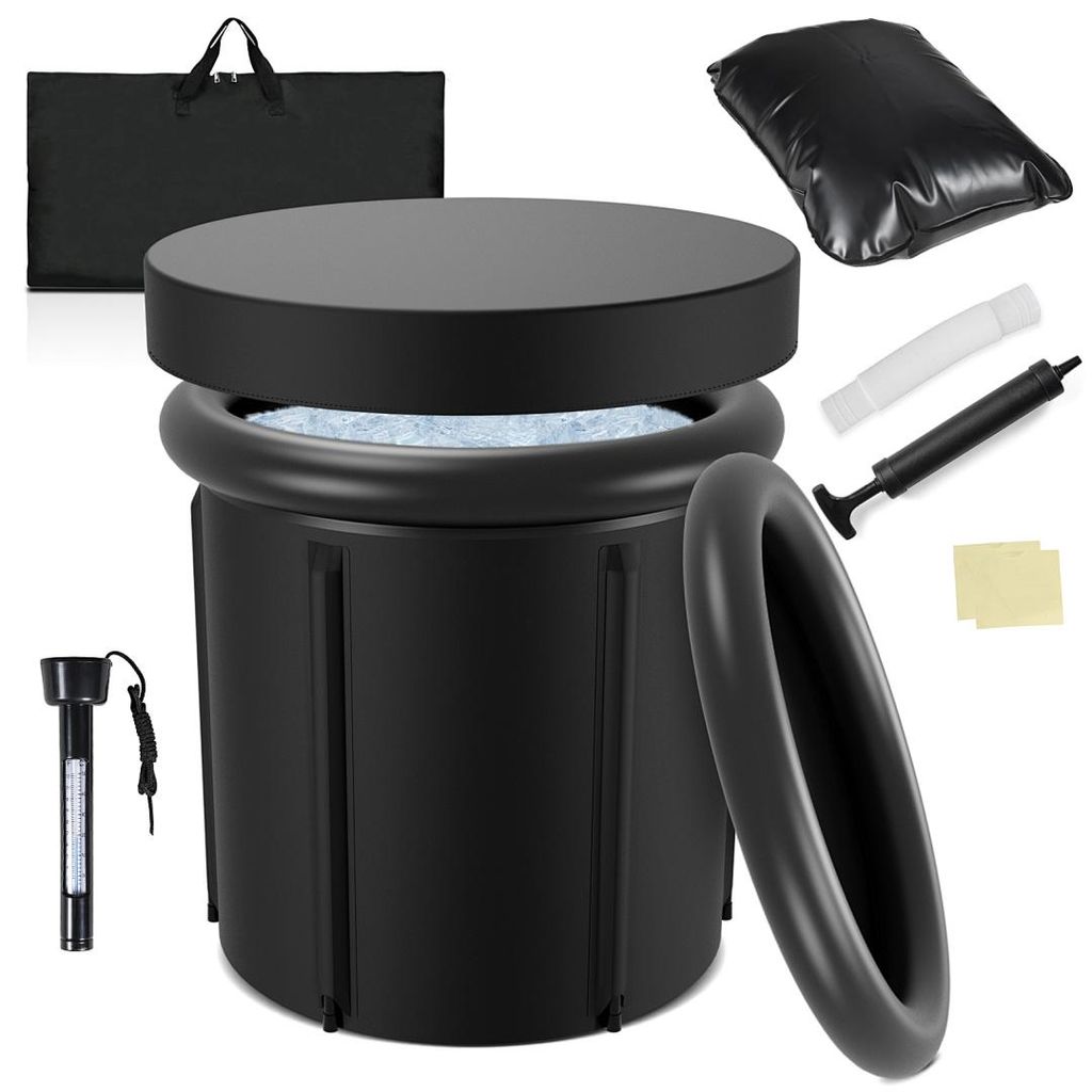Eikuavons Eisbad 80x78cm faltbar Schwarz Staubschutz Tragetasche für zu Hause und Outdoor