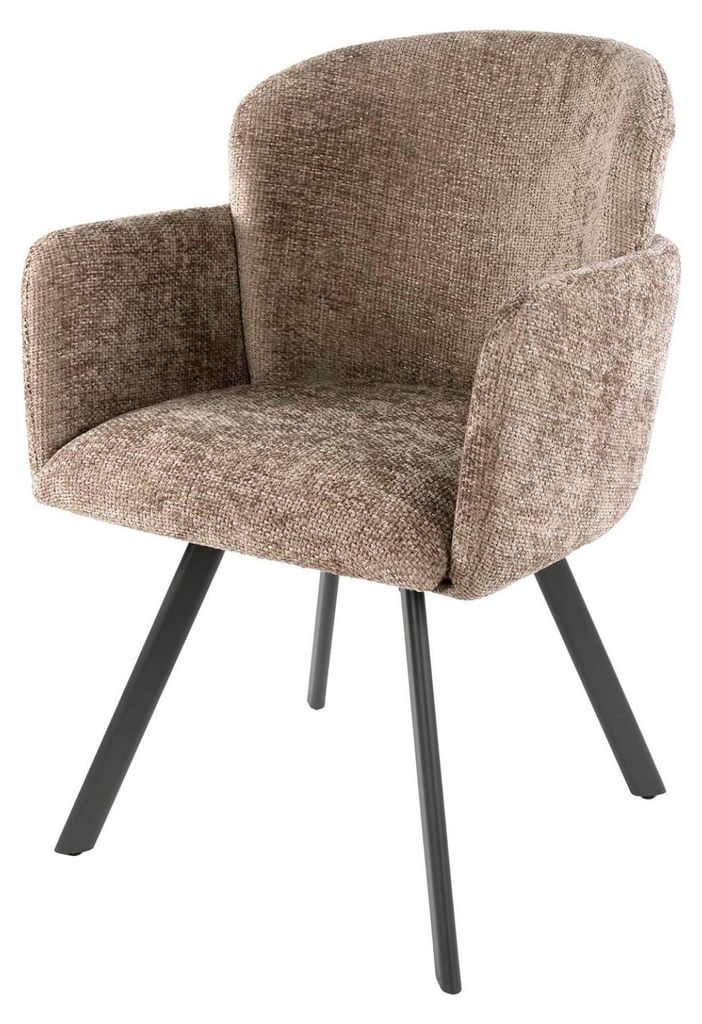 FURNLUX Esszimmerstuhl Embrace Hellbraun Und Anthrazit 58cm / Hauptfarbe: Beige / Abmessungen: 58 x 85 x 61 cm