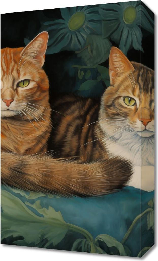 Bild 30x50cm Katzen auf dem Sessel