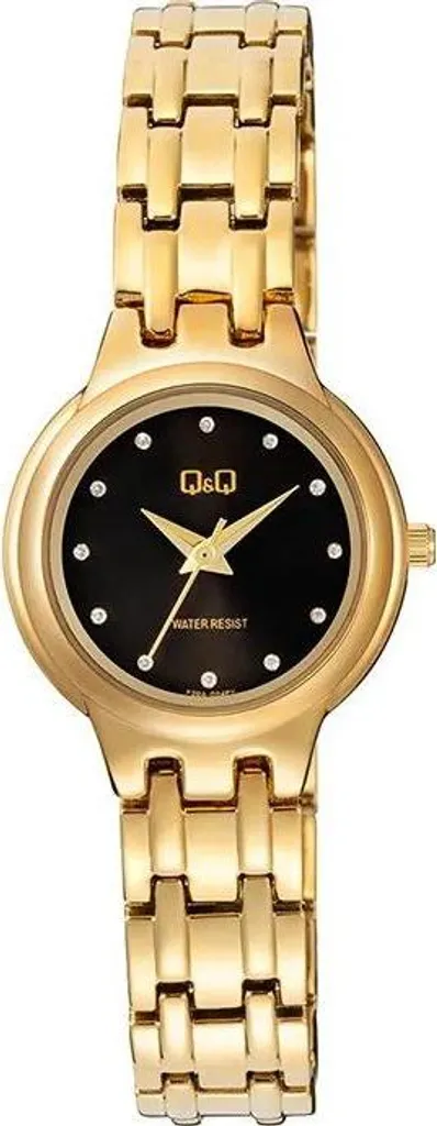 Montre Dorée pour Soirée et Mariage - Q&Q F20A-004P Ornée de Cristaux