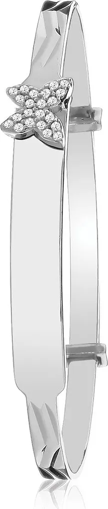 Jonc Fille Argent 925 Extensible 4mm avec Pierre en Zirconium Brillant