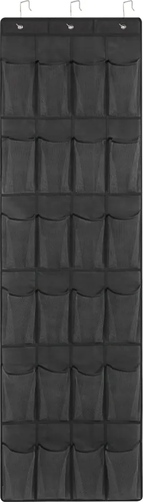 Sac de rangement jouets 24 compartiments maille noir facile à monter