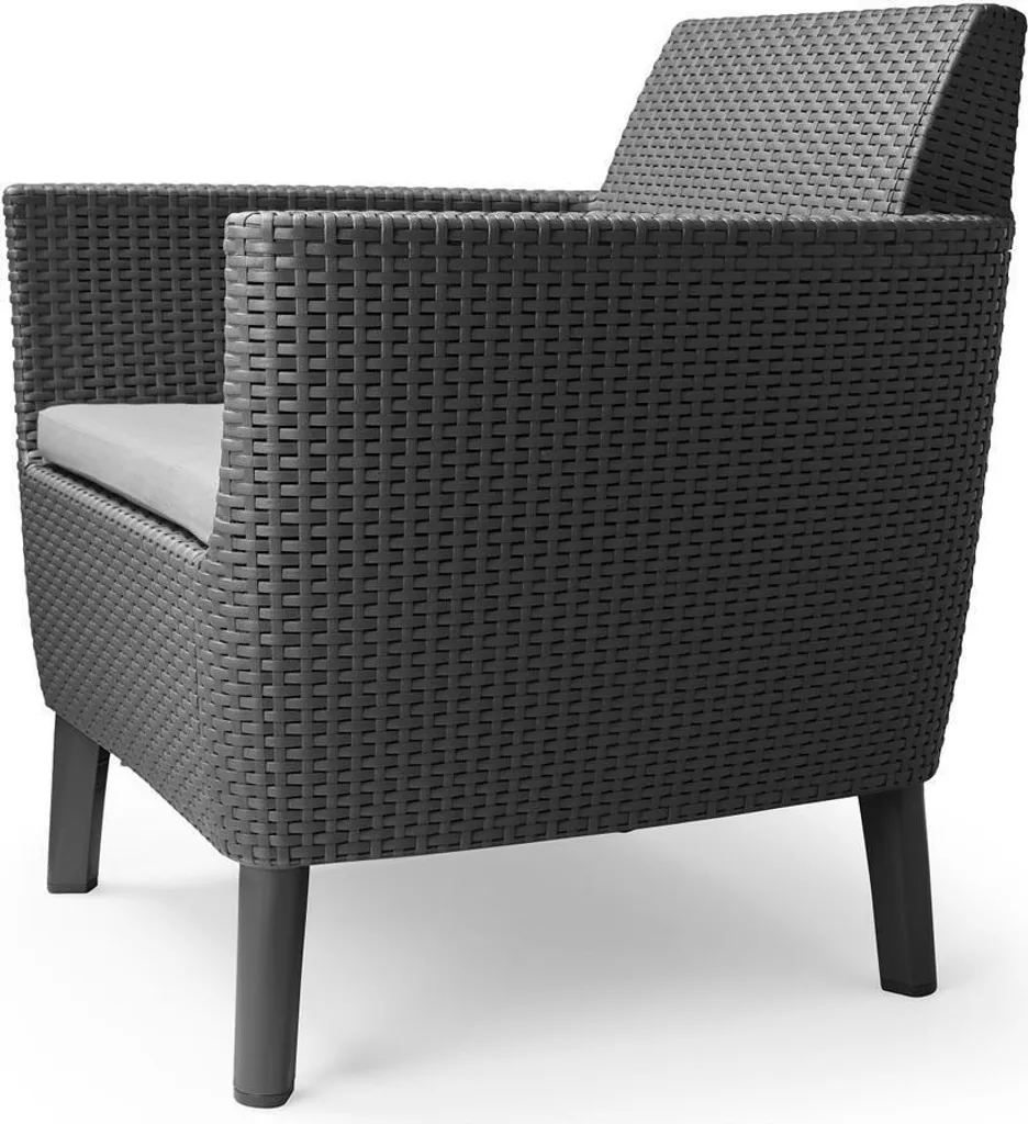 Set Salemo gris graphite avec table coffre et fauteuils ergonomiques - 8