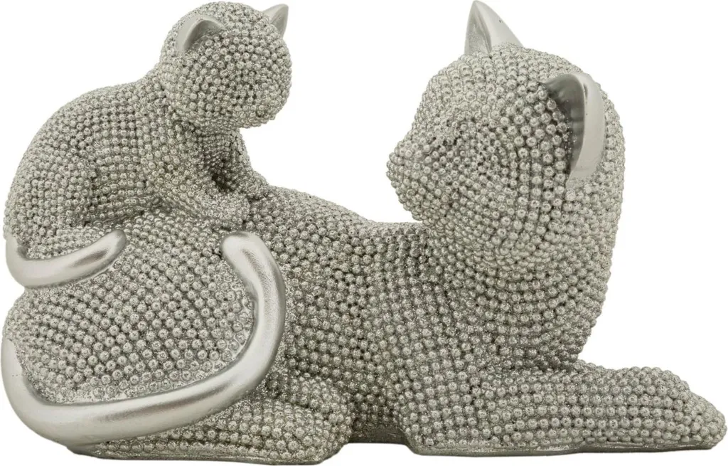 Mauro Ferretti Statua Gatto Sparky Argento 19x9x13 cm Resina Prezzo Top