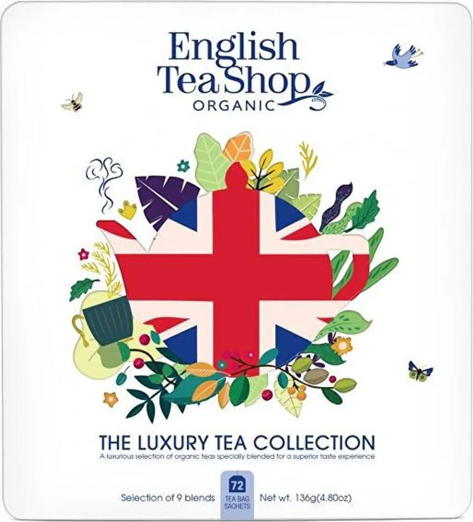 Boîte métallique 72 sachets Union Jack blanc grande réserve de thés