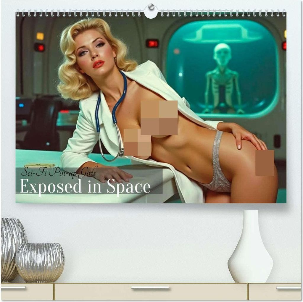 Sci-Fi Pin-up Girls - Exposed in Space (hochwertiger Premium Wandkalender 2026 DIN A2 quer), Kunstdruck in Hochglanz