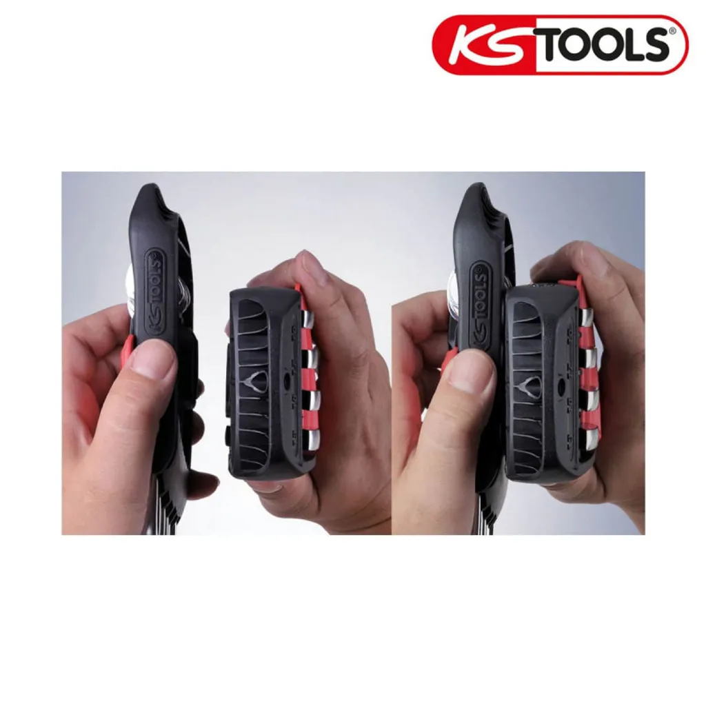 KS TOOLS 922.0050 Set 10 Chiavi Combinate Metriche Professionali Supporto