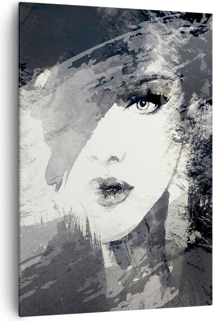 Bild auf Leinwand - Leinwandbild - Einteilig - Frau Gesicht - 70x100cm - Wand Bild - Wanddeko - Wandbilder - Leinwanddruck - Kunstdruck - Wanddekor...
