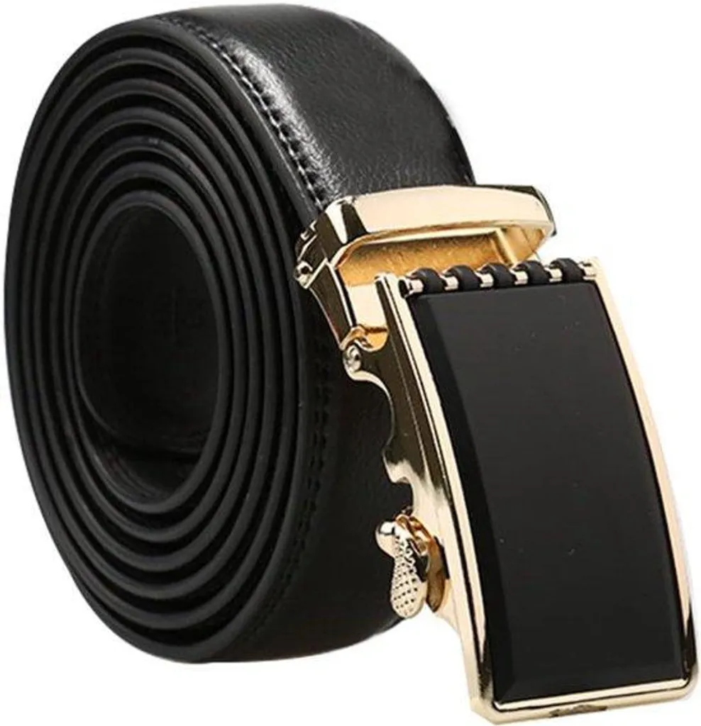 Ceinture automatique homme en noir et or, largeur 3,5 cm - Taille XL