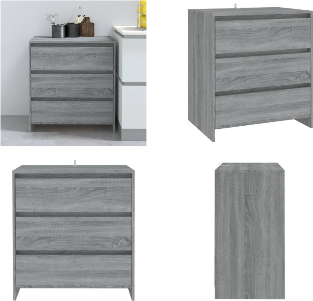 vidaXL Sideboard Grau Sonoma 70x41x75 cm Holzwerkstoff - Sideboard - Sideboards - Buffet Sideboard - Stauschrank