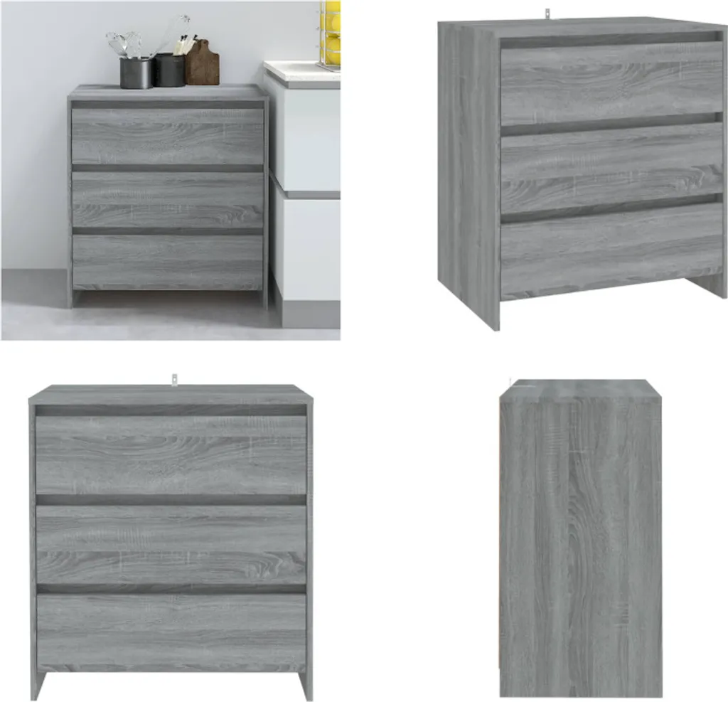 Credenza per Casa vidaXL 70x41x75 cm - Mobiletto Sicuro Grigio Sonoma