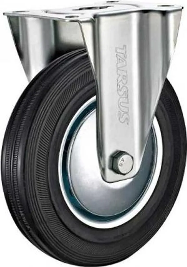 Roue fixe Tarsus 160 mm Noir : Finis les chariots difficiles à guider
