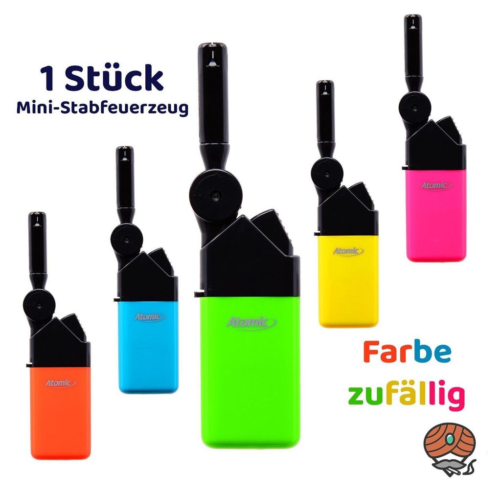 Atomic Mini Stabfeuerzeug Knick neon, Farbe zufällig Produktbild 
