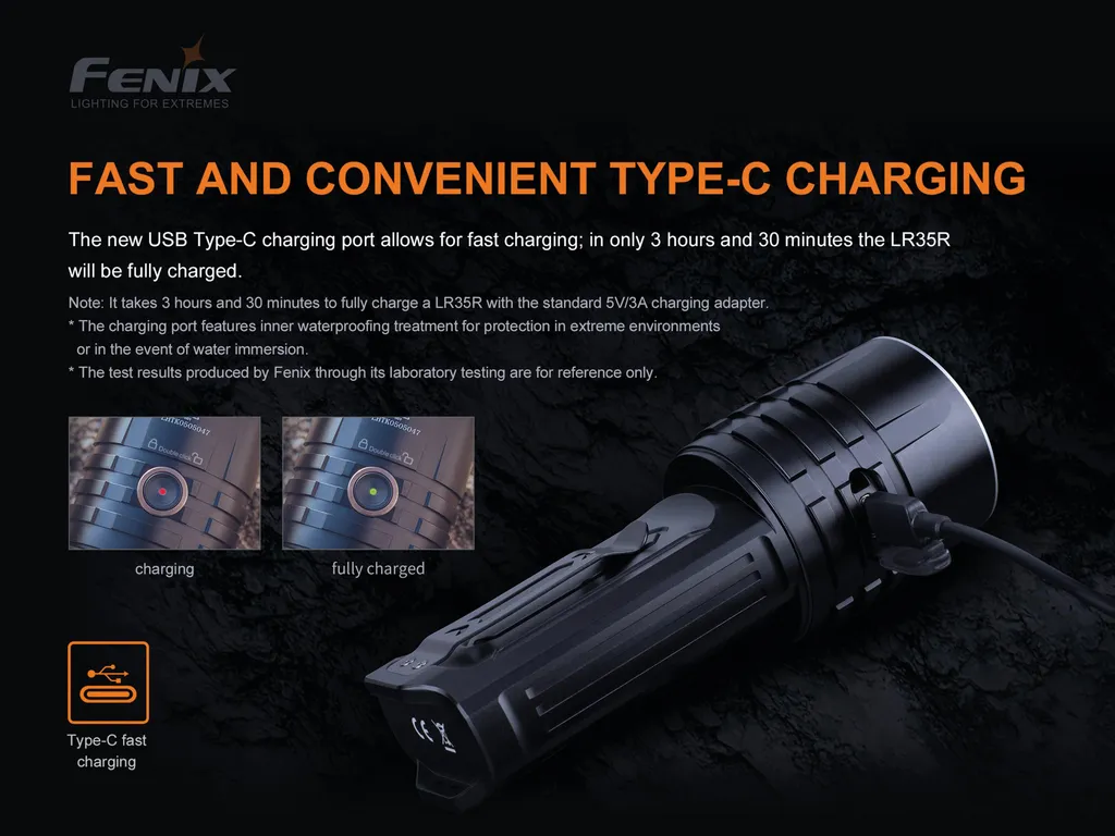 Lampe torche rechargeable Fenix LR35R avec 6 modes d'éclairage LED - 24