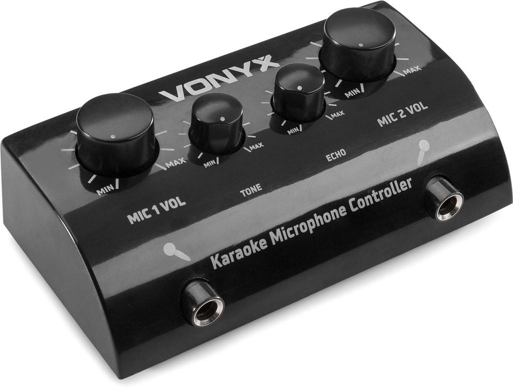 Vonyx AV430B, Karaoke-Mikrofon, Drehregler, Kabelgebunden, RCA, Schwarz, 1,5 m