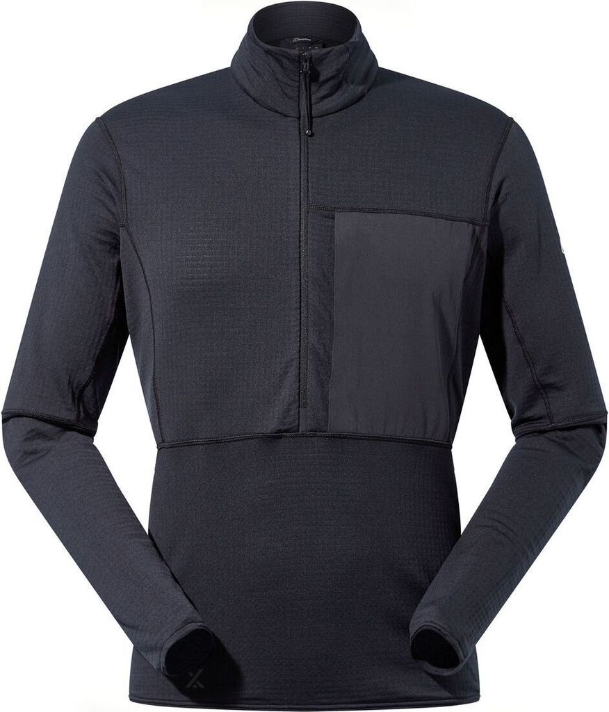 Mtn Arete Lb Half Zip, Herren Mid Layer-Fleece, M (50), BLACK/BLACK, Berghaus