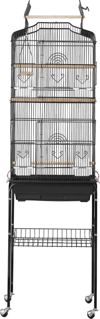 Cage oiseaux robuste en métal 62 pouces avec support roulant amovible