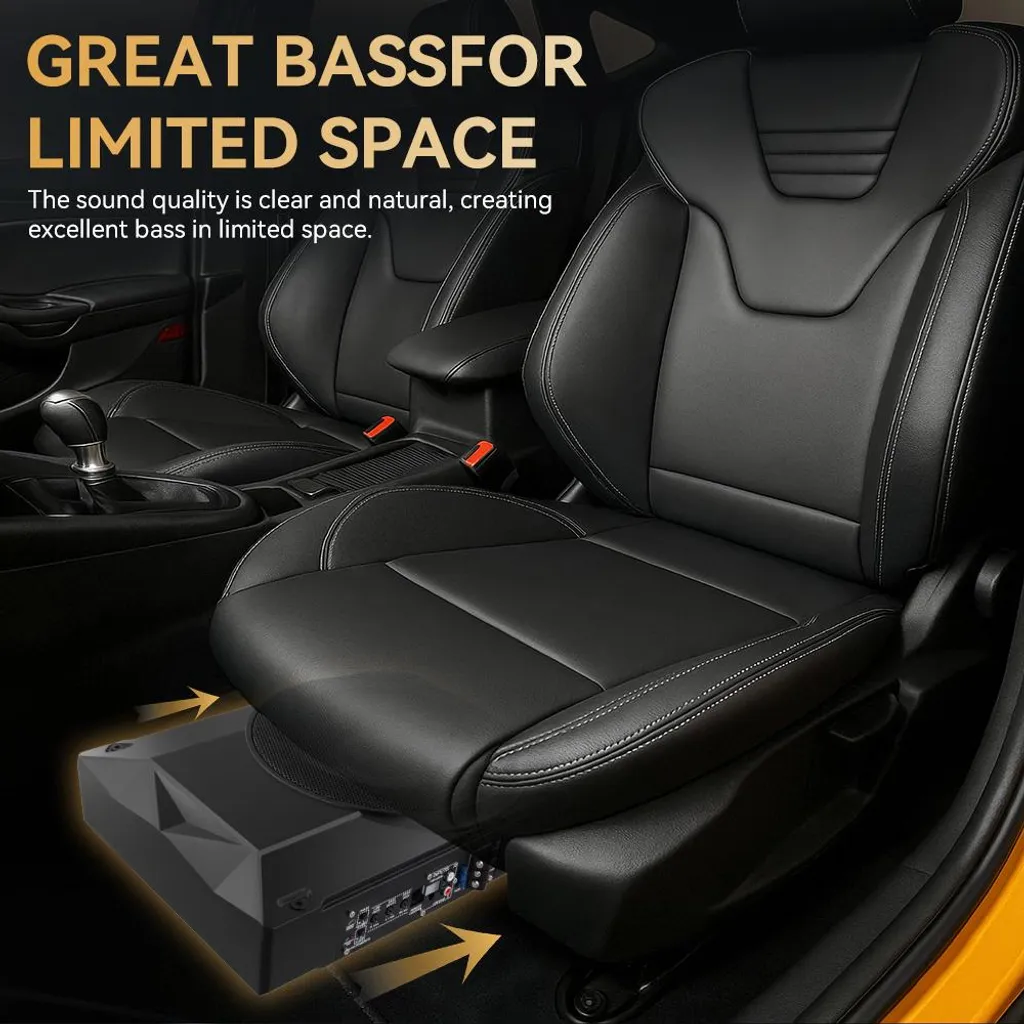 Caisson de basse actif plat 1000W 12V, subwoofer de voiture compact