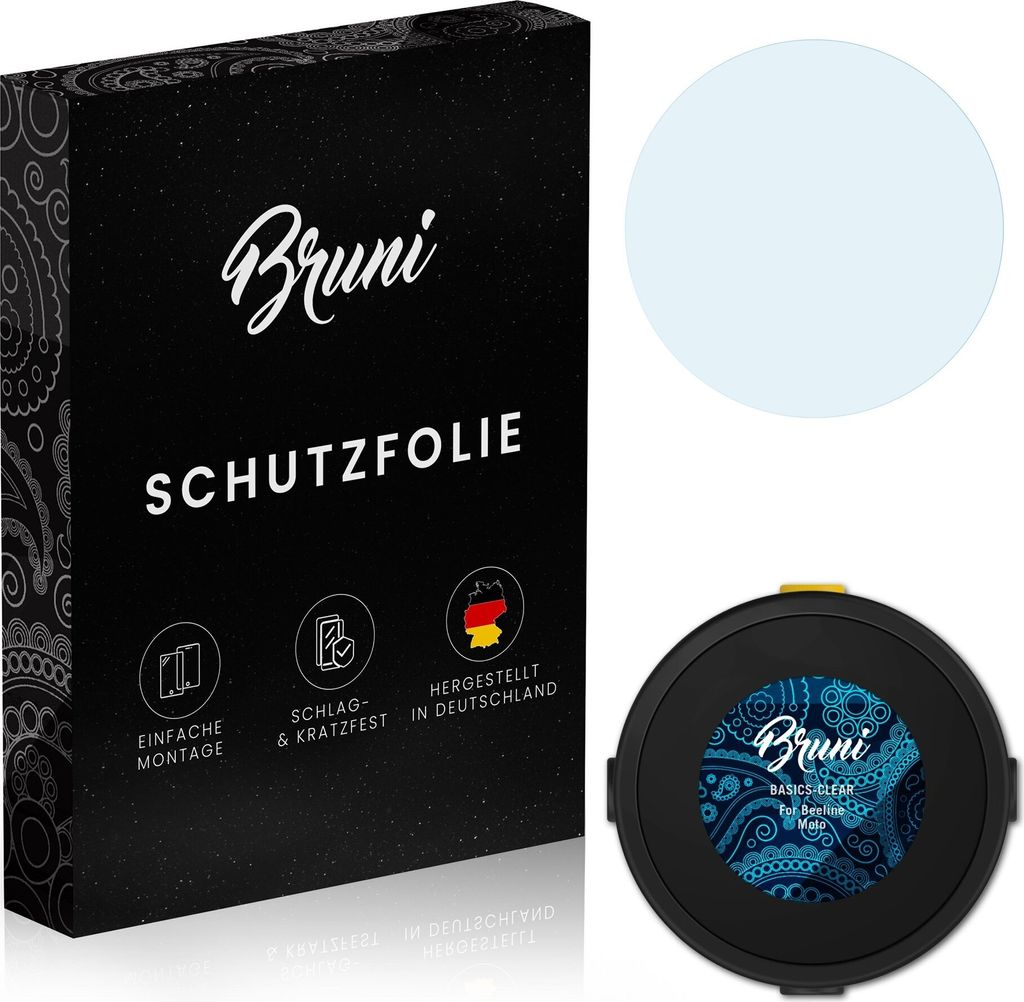 Bruni Basics-Clear 2x Schutzfolie kompatibel mit Beeline Moto Folie