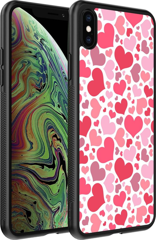 Smartphonica Telefon Fall geeignet für iPhone X/Xs mit Herzen drucken - Herzen Design TPU Backcover Fall - Kinder Fall mit Herzen Design