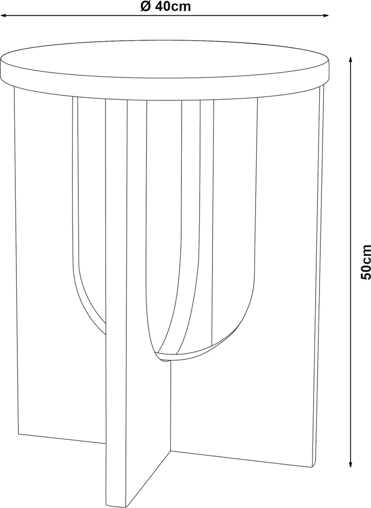 Table basse ronde Kysdajore bleu roi en MDF laqué géométrique - 3