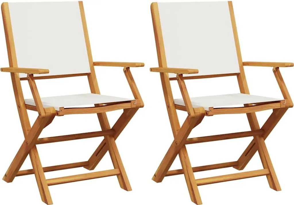 Offerta Set 2 Sedie vidaXL Legno Acacia Bianco Crema Giardino