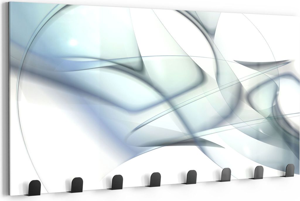 DEQORI Kleiderhaken Glas 60x30 cm 'Futuristische Wellen' Wand Garderobe beschreibbar