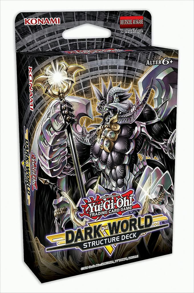 A product shot of a Yu-Gi-Oh! Trading Card Game Dark World Structure Deck.