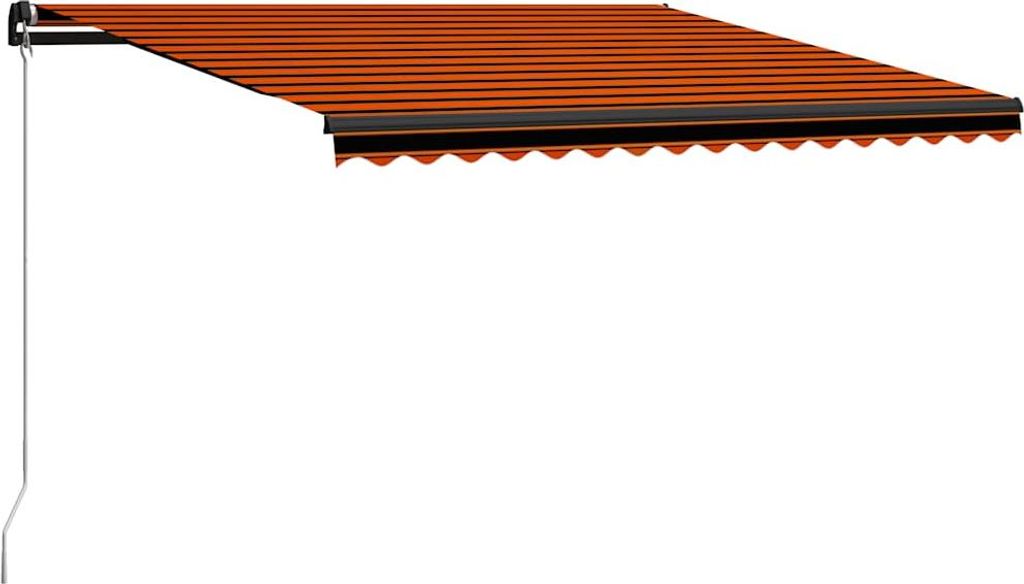 vidaXL Markise Manuell Einziehbar mit LED 450x300 cm Orange & Braun